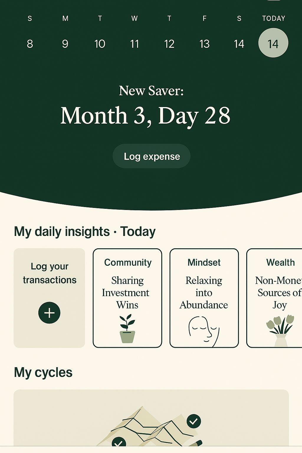 Muse Notes journaling interface with gentle prompts